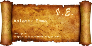 Valasek Emma névjegykártya